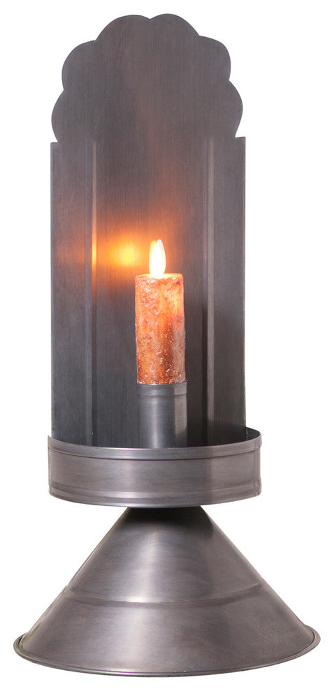 Saltbox Pedestal Sconce in Blackened Tin