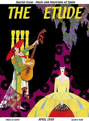 The Etude: Music and Musicians of Spain- Canvas Poster 20" x 30"