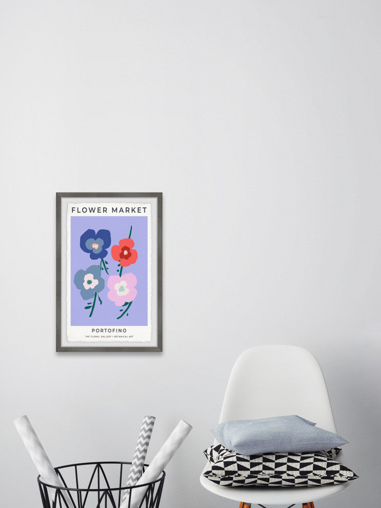 "Flower Market Portofino" Framed Painting Print, 12x18