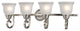 Hamilton 4-Light Bath Bar, Brushed Nickel and White