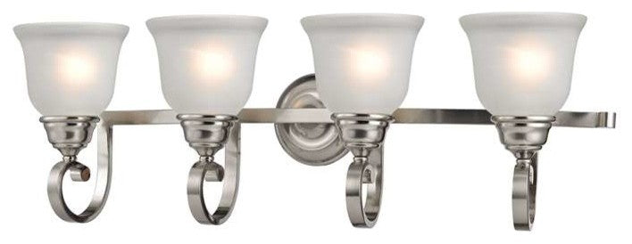 Hamilton 4-Light Bath Bar, Brushed Nickel and White