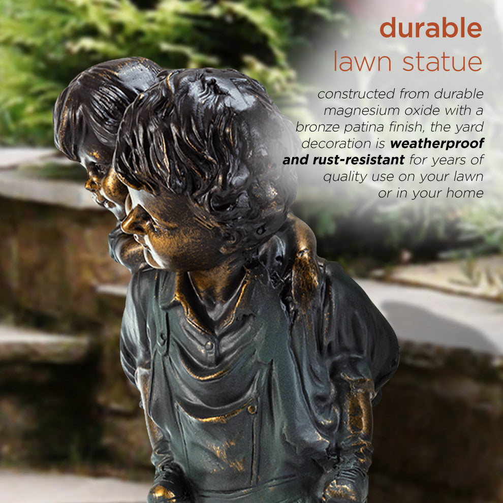 Playful Piggyback Ride Statue