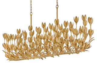 Hinkley 60" Flora Ten Light Linear Chandelier, Burnished Gold