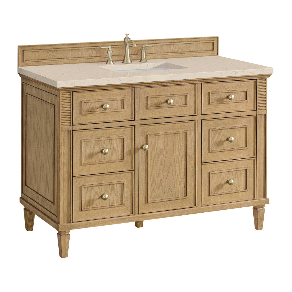 Lorelai 48" Single Vanity, Light Natural Oak, 3 CM Eternal Marfil Top