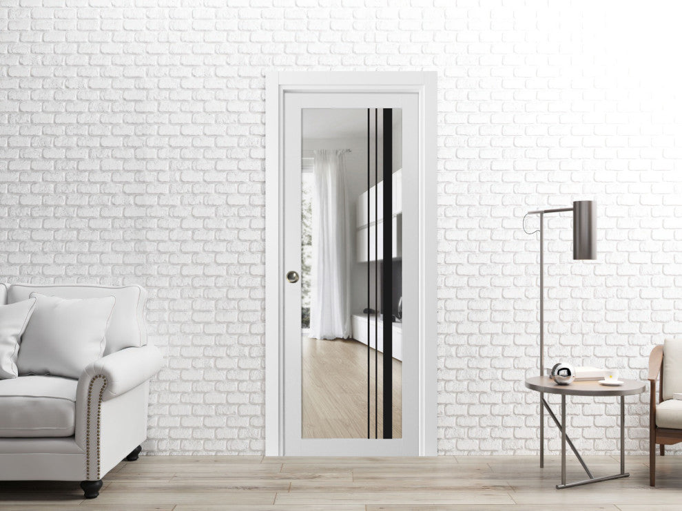 Slab Barn Door Panel 24x96 | Lucia 2566 White Silk | Sturdy Finished