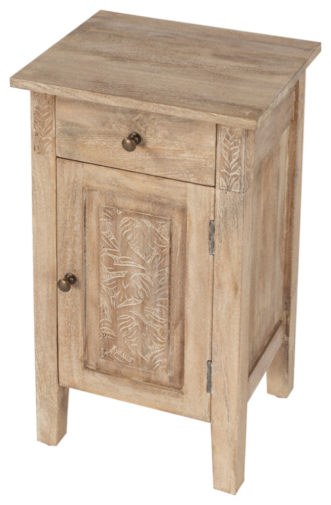 Switra 1-Door 1-Drawer End Table, Light Brown
