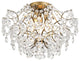 Belle Indoor 3-light Crystal Flush Mount, Brushed Brass Finish