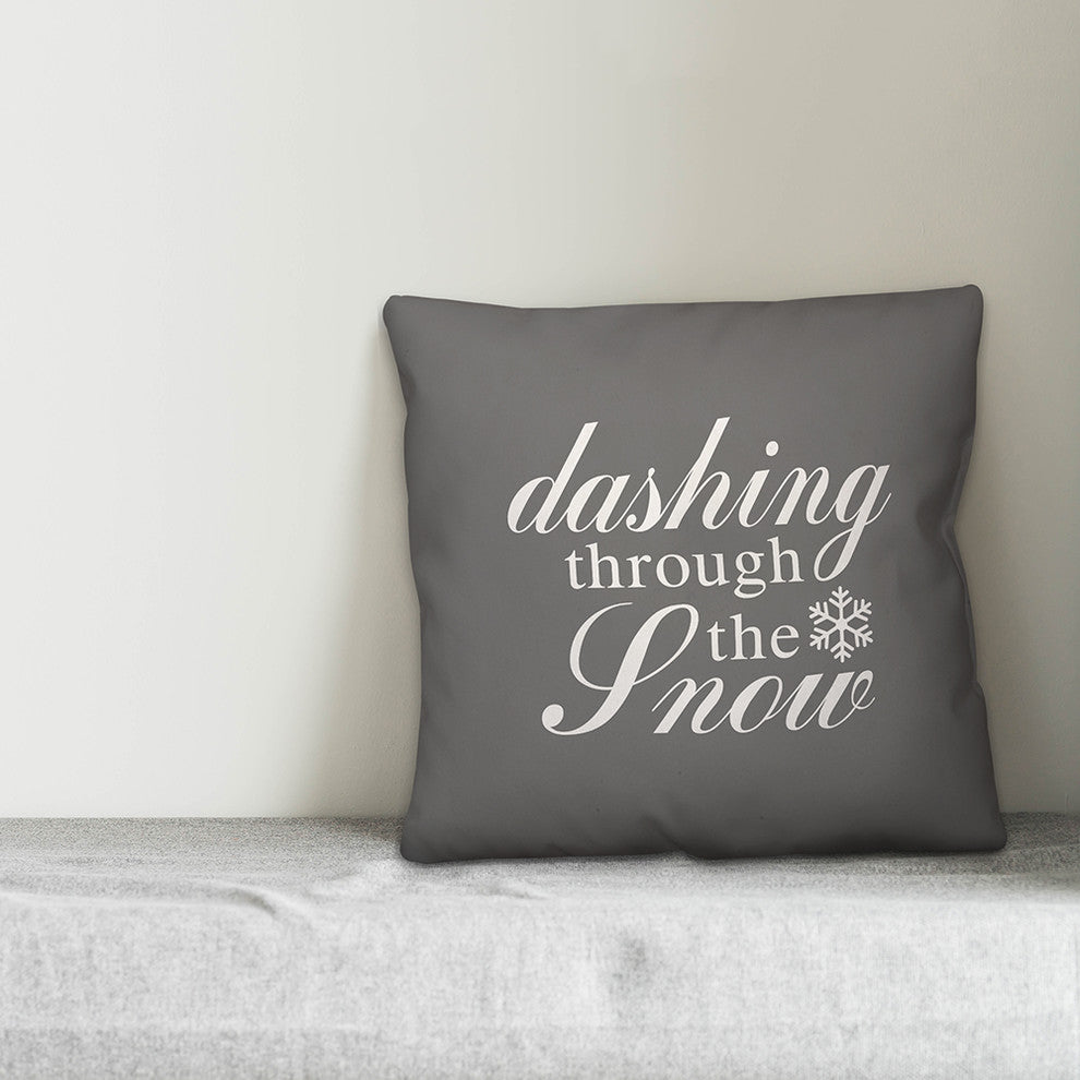 Dashing Through The Snow 18"x18" Throw Pillow