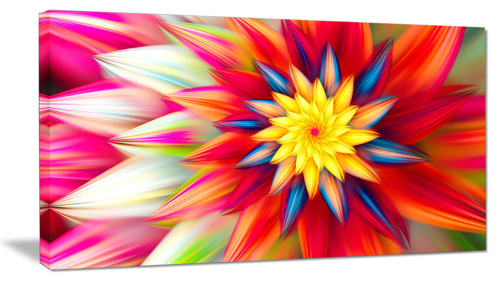 Amazing Dance of Red Petals, Floral Canvas Art Print, 40x20
