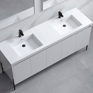 Flutie 72" Bathroom Vanity Kit, White With White Sink