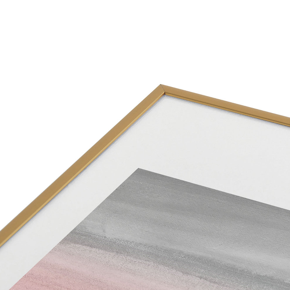 Anita's & Bella's Artwork Teal Blush Gray Watercolor Metal Framed Art Print