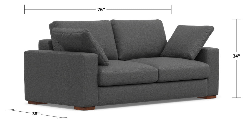 Charlie 78-inch Sofa in Tightly Woven Performance Fabric