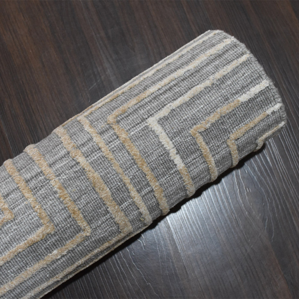HAND WOVEN FLAT WEAVE KILIM POLYESTER RUGS -Rectangle,Gray Multicolor,Geometric, [Runner] 2'6''x10'