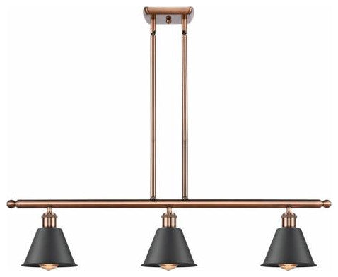 Innovations 516-3I-AC-M8-BK 3-Light Island Light, Antique Copper