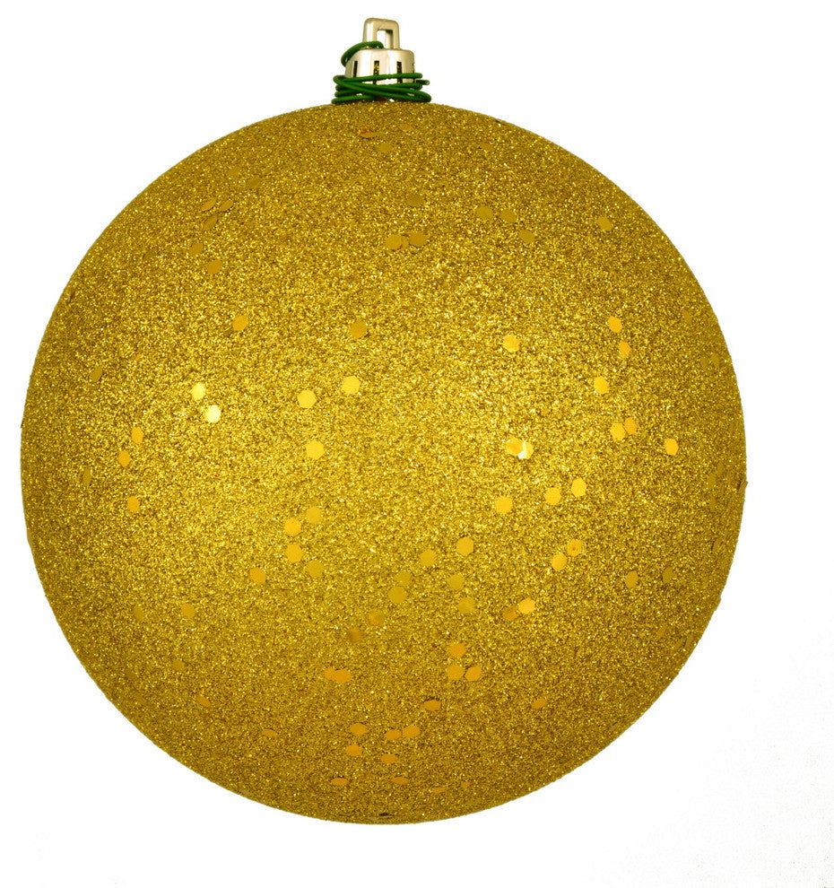 Vickerman N592546Dq 10" Medallion Gold Sequin Ball Ornament