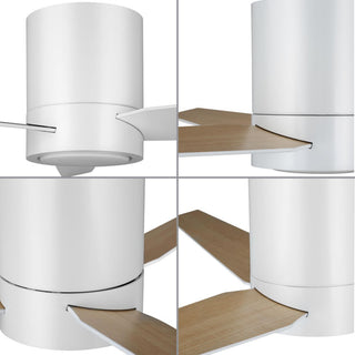 Braden 56" LED Indoor Satin White Ceiling Fan, Light Kit and White Opal Shade