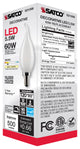5.5W CA10 LED, Frost, Candelabra Base, 90 CRI, 3000K, 120V