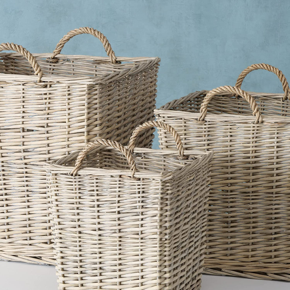 4 Piece Wicker Basket Set
