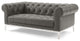 Tufted Armchair and Loveseat Sofa Set, Leather, Gray, Modern, Lounge