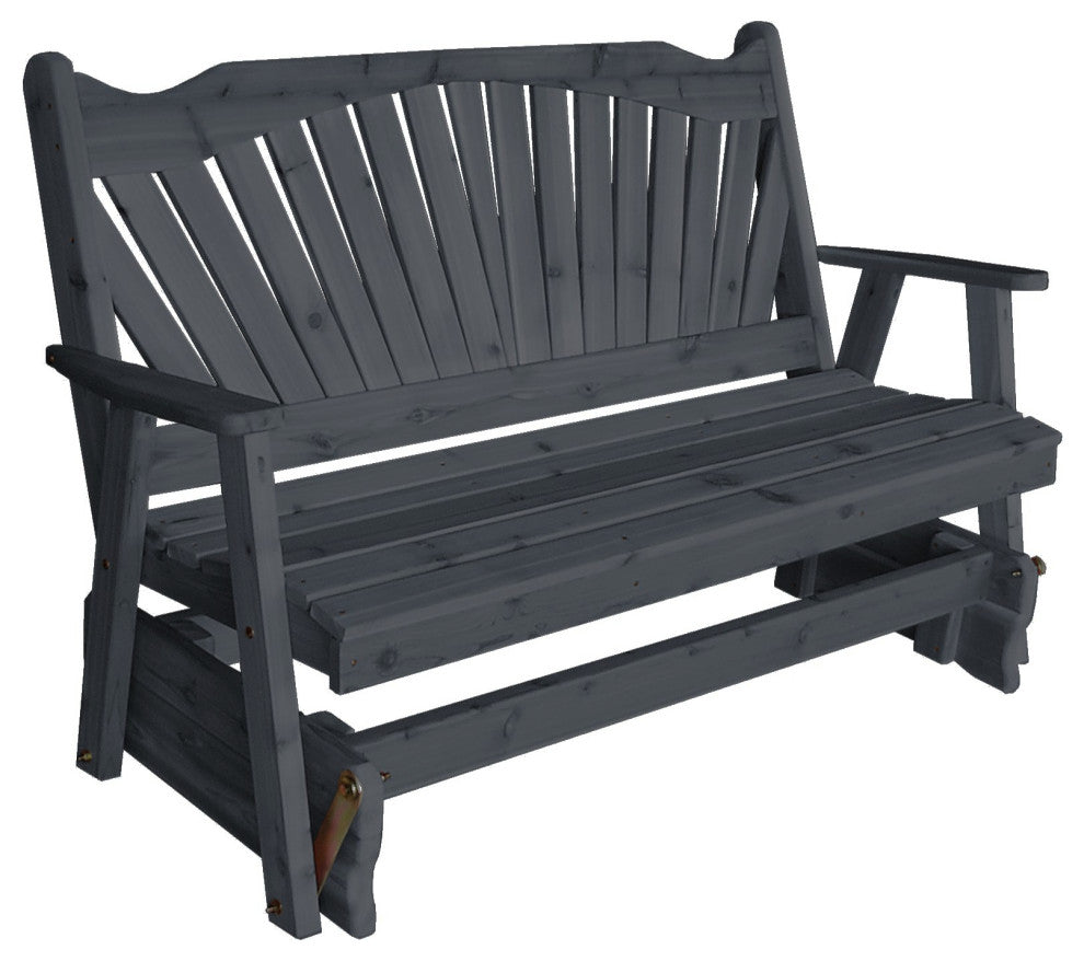 Pine Fanback Glider, Charcoal Stain, 6 Foot
