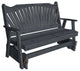 Pine Fanback Glider, Charcoal Stain, 6 Foot