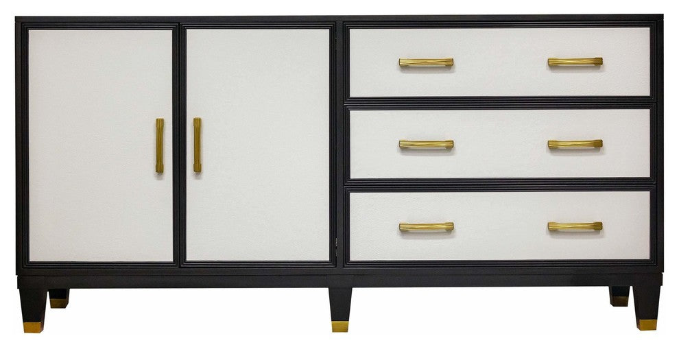 Facets Modern 72" Dresser, Oyster Leather