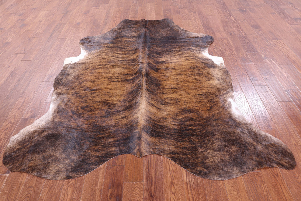 7' 7" X 6' 9" Organic Natural Hair-On Cowhide Area Rug C1615