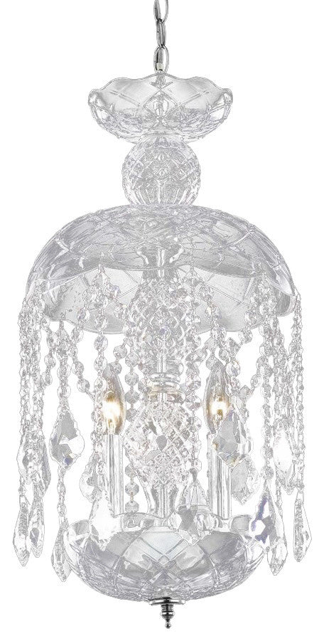 Elegant Rococo Pendant, Chrome Finish With Royal Cut Crystal