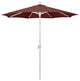 7.5' Matted White Push-Button Tilt Crank Aluminum Umbrella, Terrace Adobe Olefin