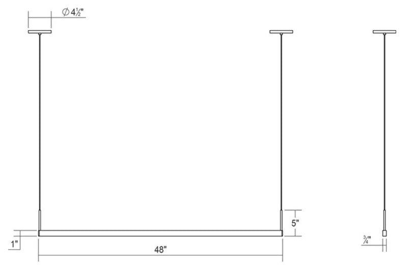 Sonneman 2818-4-27 Thin-Line Two Sided 48"W LED Linear Pendant - - Satin Black