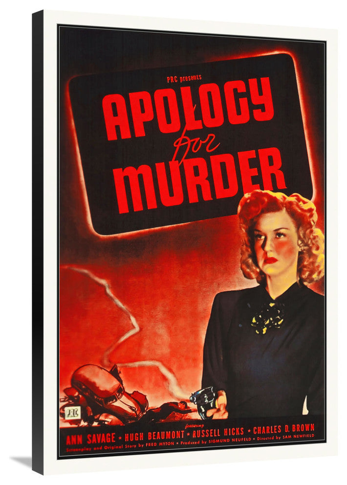 "Apology for Murder" Stretched Canvas Giclee by Hollywood Photo Archive, 24x36"