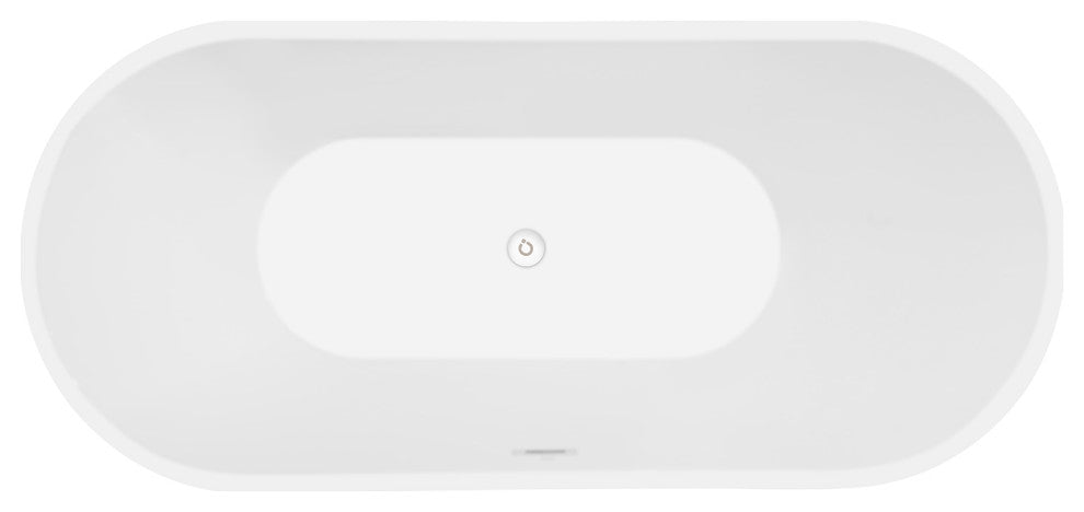 Acrylic Freestanding Soaking Bathtub in White, 67"29"