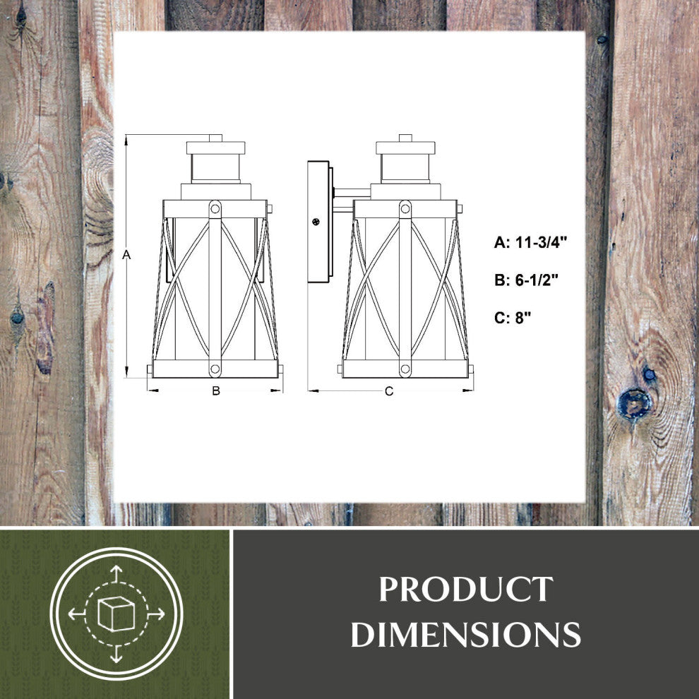 Harwood 6.5" Dualux Outdoor Wall Light Oxidized Iron and Burnished Elm