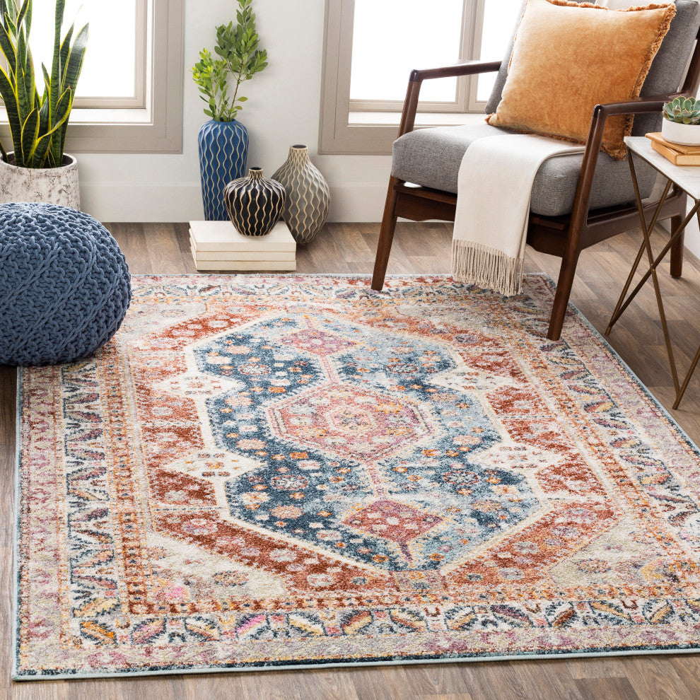 New Mexico NWM-2308 Rustic Rust/Blue 7'10"x10'3" Area Rug