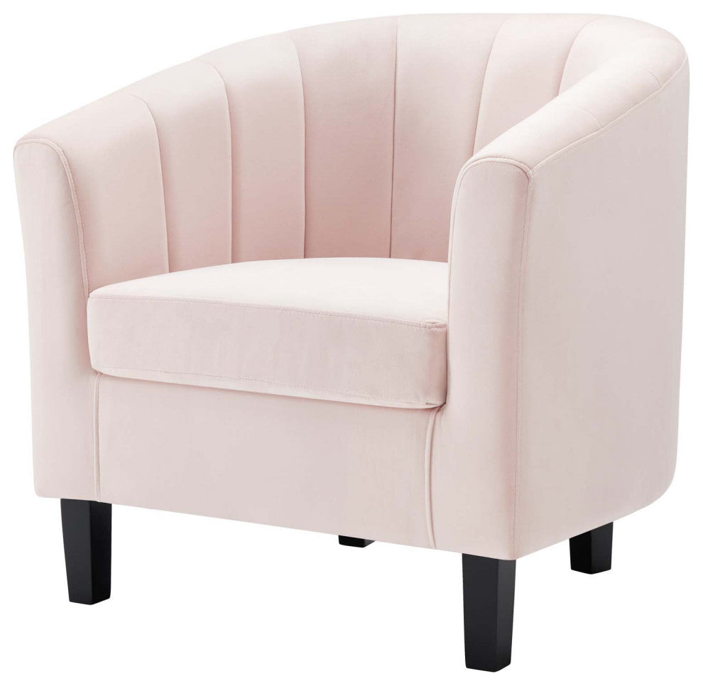 Tufted Armchair Accent Chair, Velvet, Pink, Modern, Living Lounge Hospitality