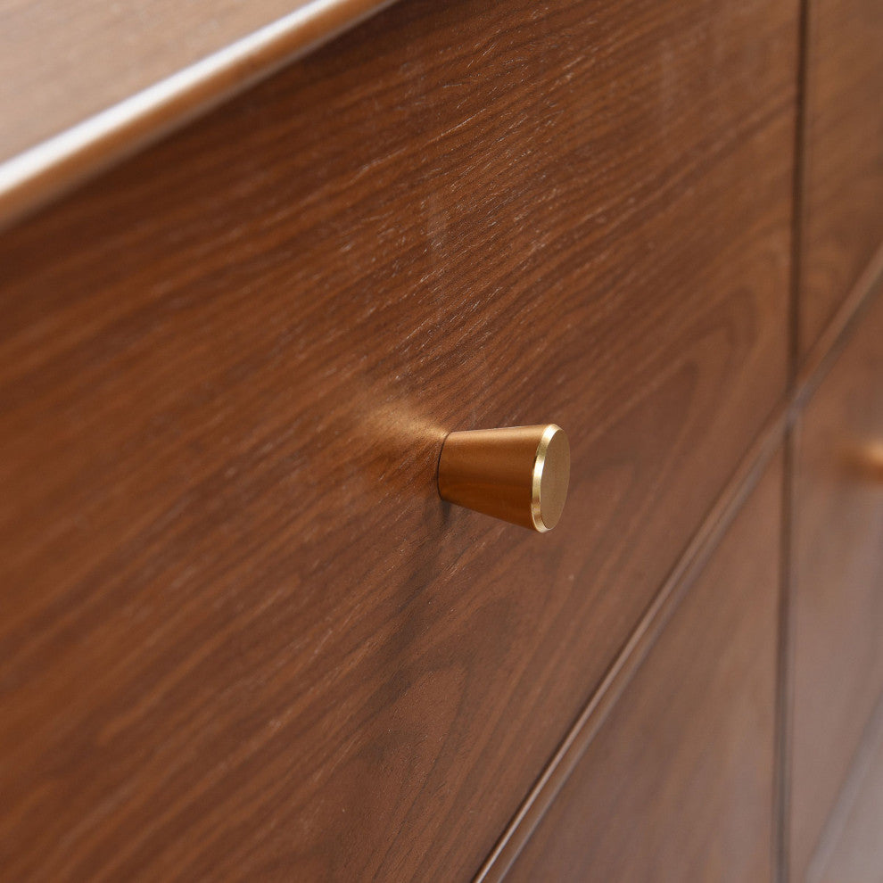 Dann Foley Six Drawer Dresser Walnut Wood Veneer