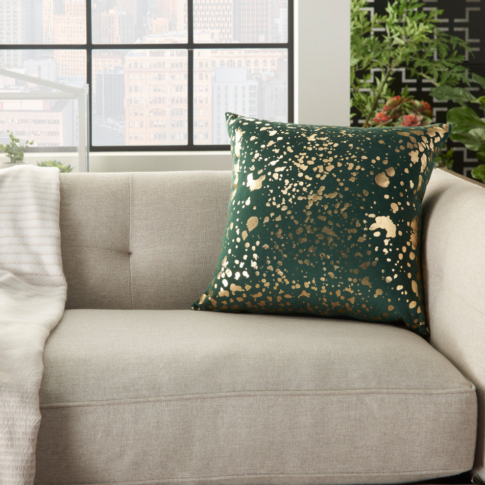 Nourison QY168 Throw Pillow, Emerald, 18" x 18"