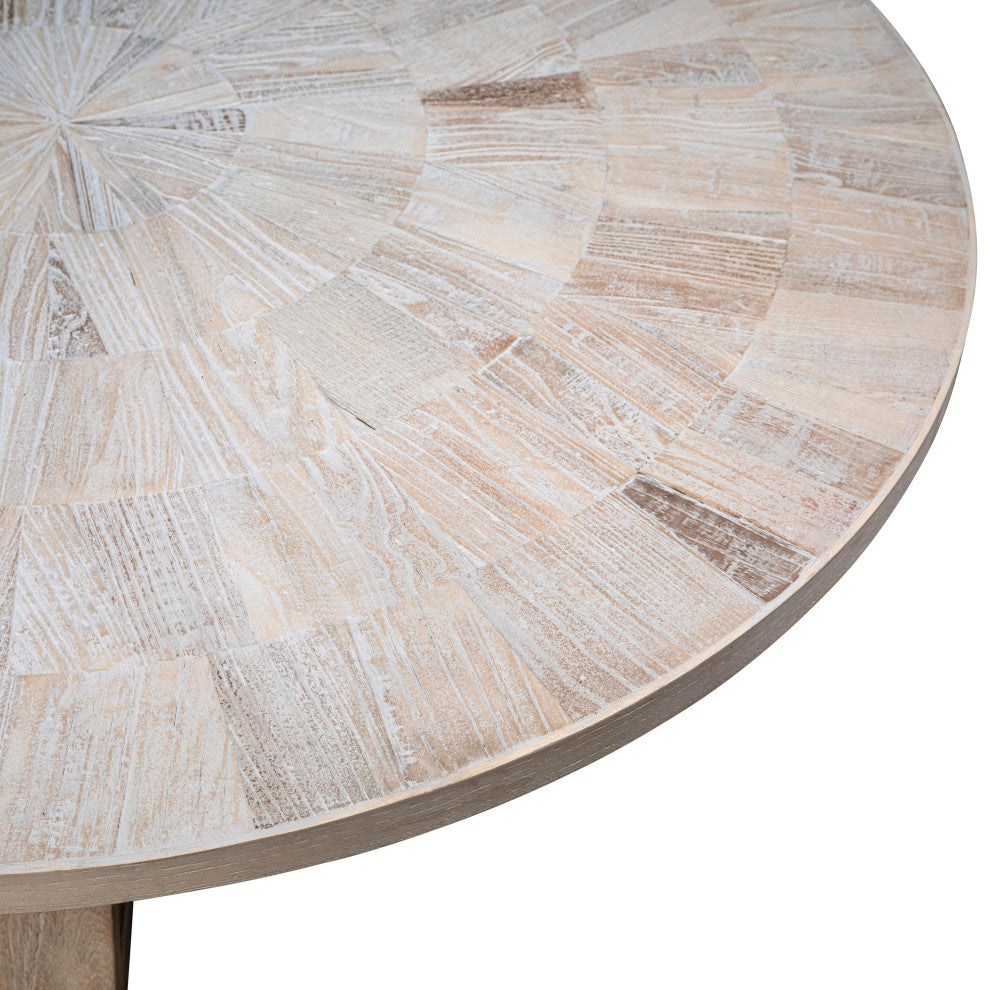 Evan 52" Round Reclaimed Elm Pedestal Coffee Table