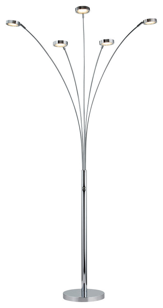 Etherium 73" LED 5-Arched Floor Lamp With Touch Dimmer