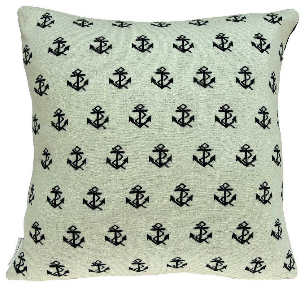 20" X 7" X 20" Nautical Blue Pillow Cover With Poly Insert