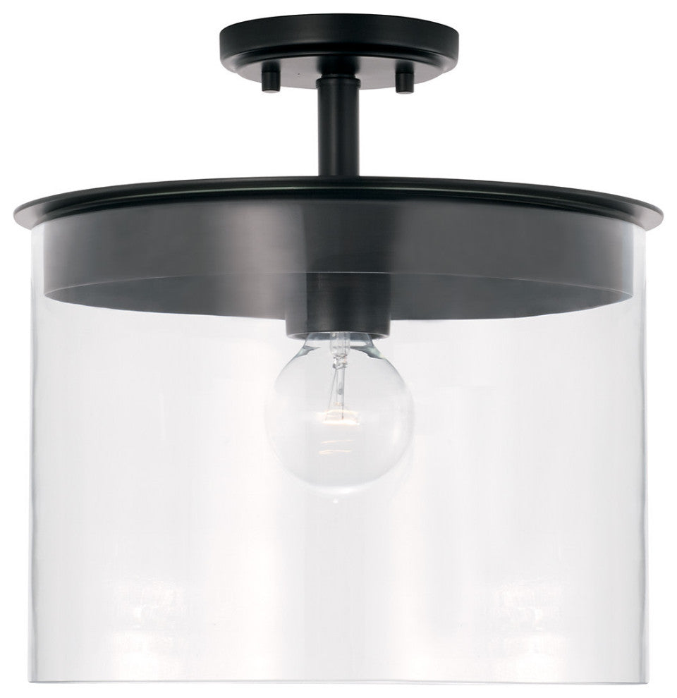 Capital Lighting 246812 Mason 13"W Semi-Flush Ceiling Fixture / - Matte Black