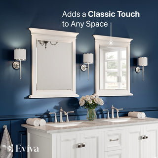 Eviva Britney 24" x 30" Rectangular White Wooden Framed Mirror