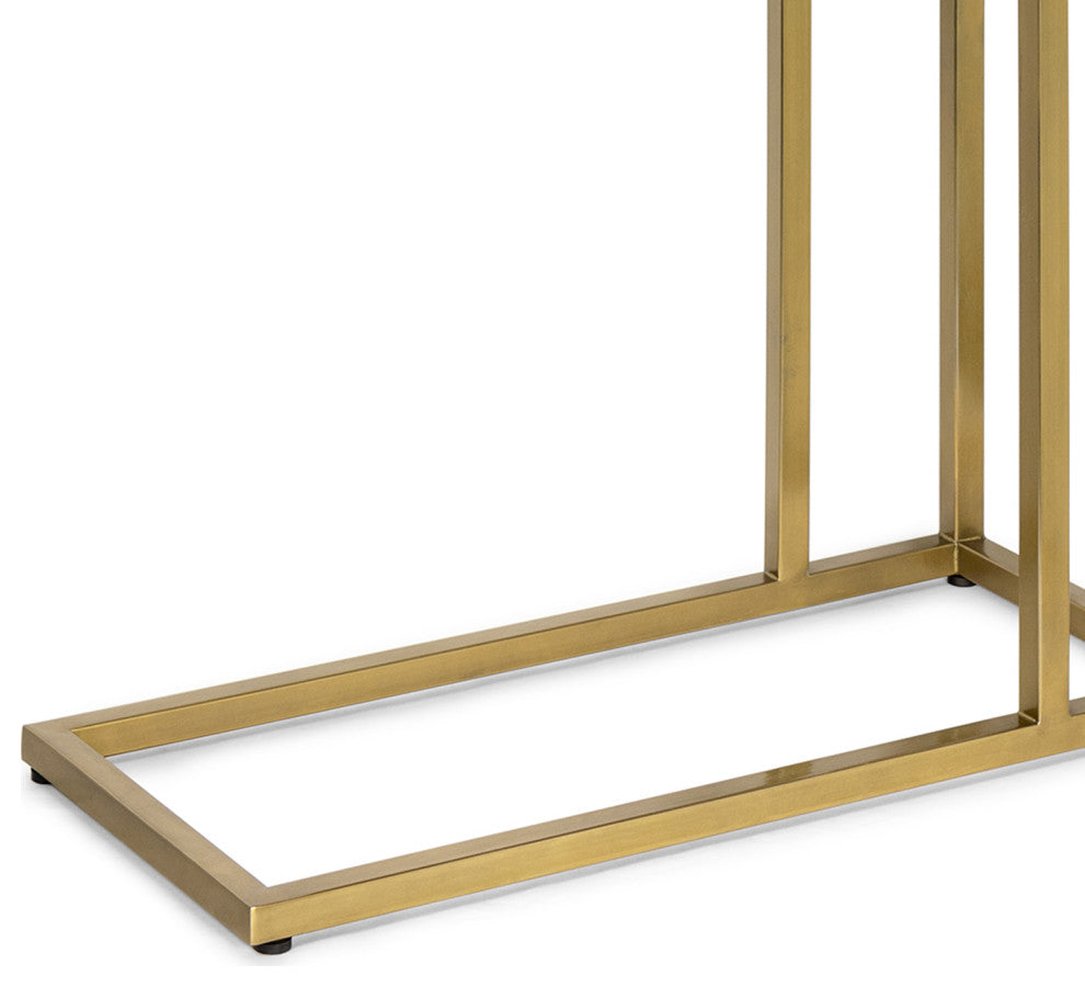 Echelon Sofa Hugger Table, Natural Brass