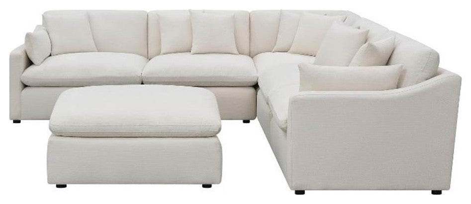 Coaster Hobson 6-piece Fabric Upholstered Modular Sectional Off White