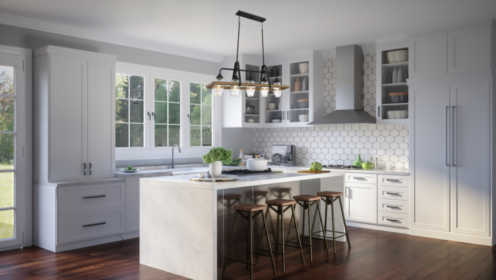 Quoizel GUI540 Guilford 5 Light 40"W Linear Chandelier - Grey Ash