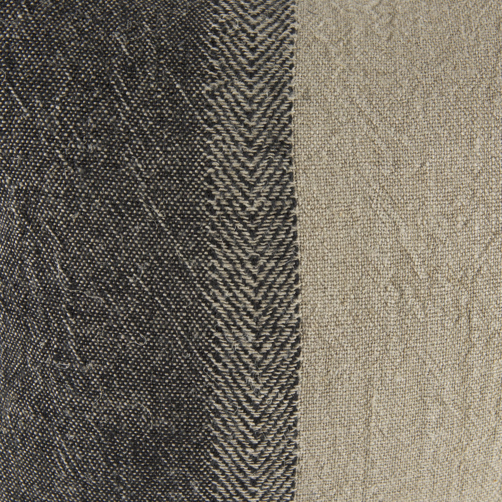 Black and Gray Two Tone Pillow Cover