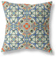 18" Blue Cream Cloverleaf Boho Suede Throw Pillow