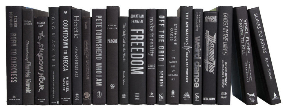 Decorative Books - Onyx & Silver - Black Books By The Foot