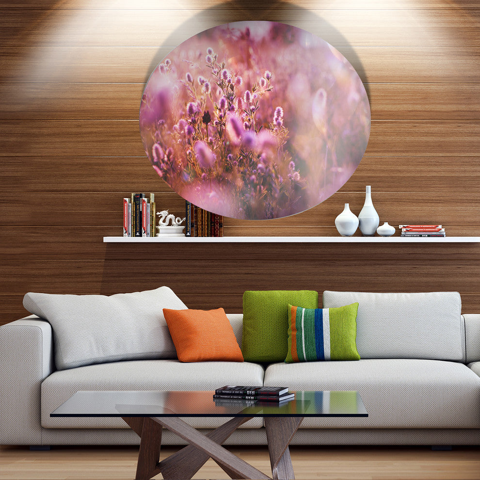 Beautiful Summer Little Flowers, Floral Large Disc Metal Wall Art, 36"