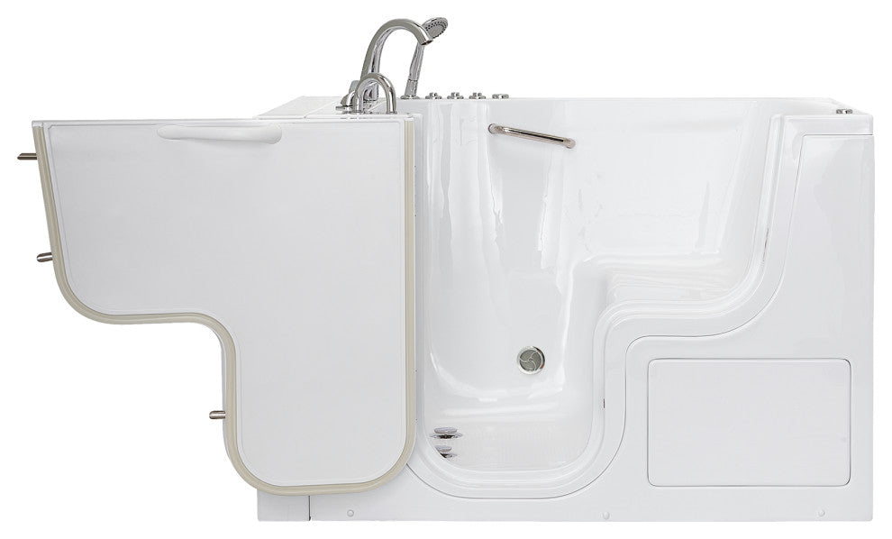 Ella Wheelchair Transfer 36"x55" Acrylic Walk-In Bathtub,Faucet, 2" Dual Drain,